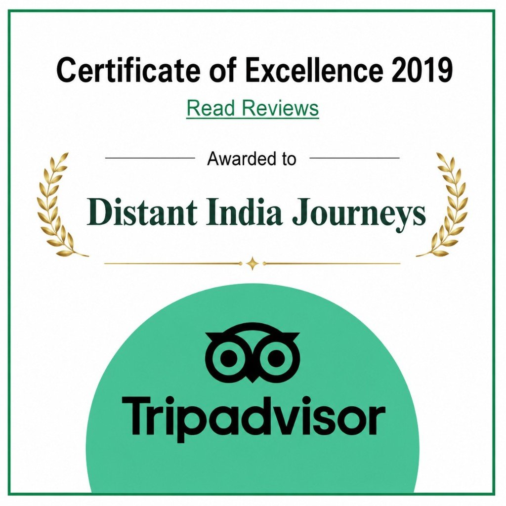 TripAdvisor 2019 Certificate of Excellence awarded to Distant India Journeys