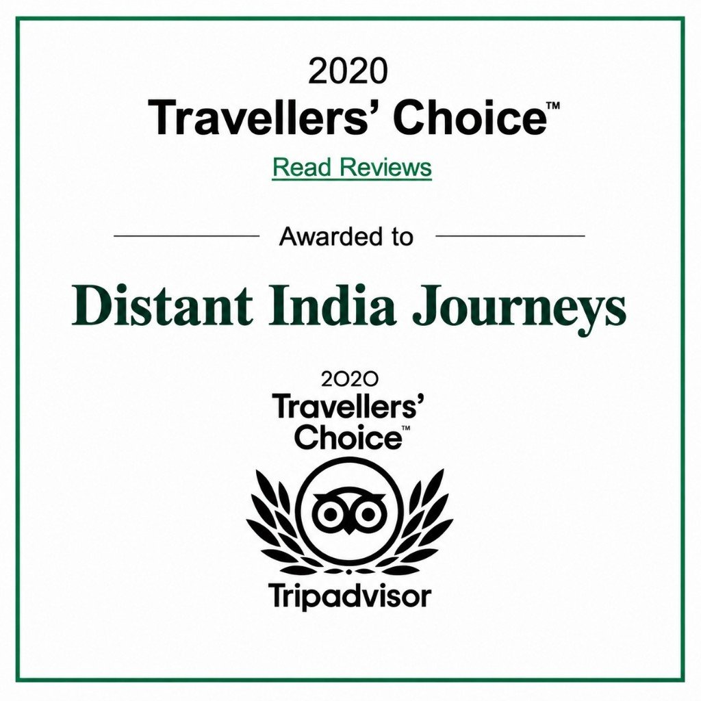 TripAdvisor 2020 Travellers' Choice awarded to Distant India Journeys